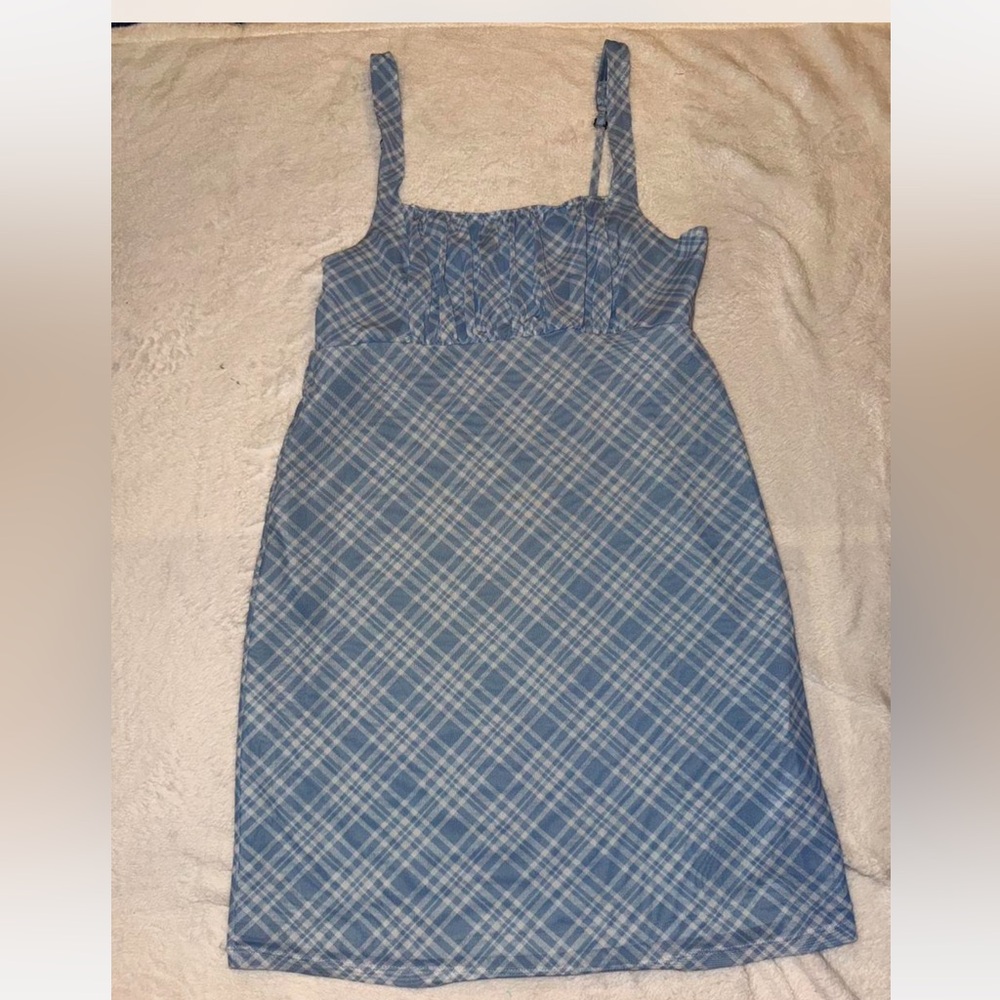 Hollister Blue Checkered Mini Dress